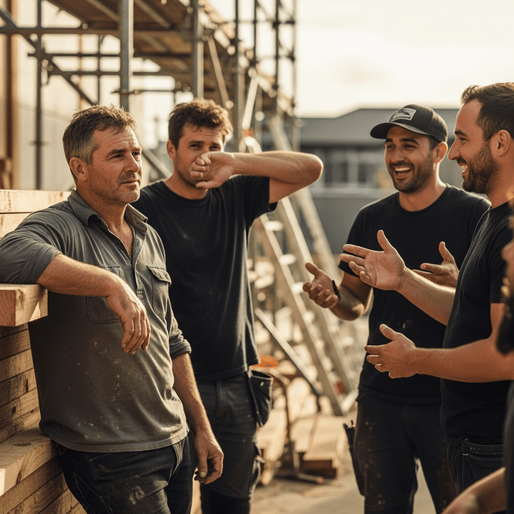 Construction team on a building site