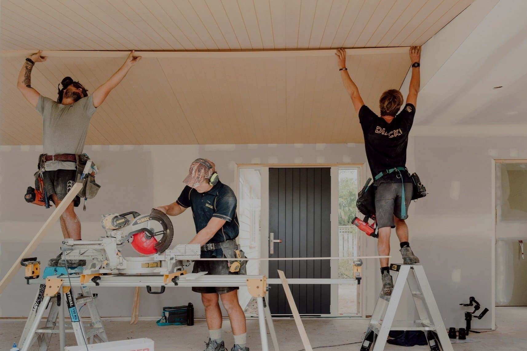 Builders on site